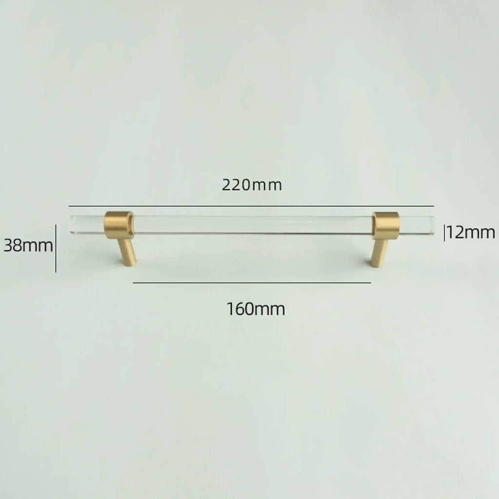 Sleek Acrylic Cabinet Drawer Pull with Brass Handle