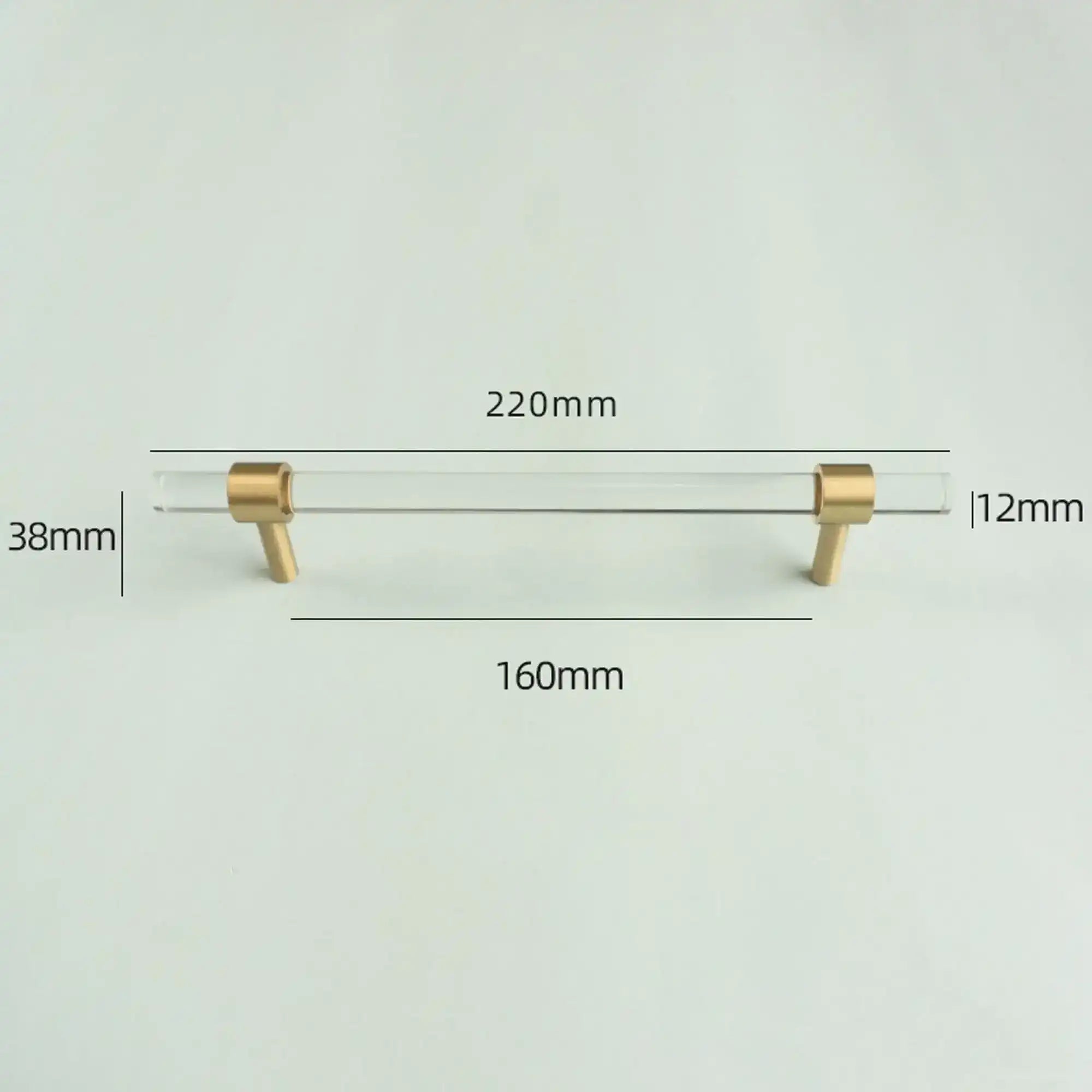 Sleek Acrylic Cabinet Drawer Pull with Brass Handle