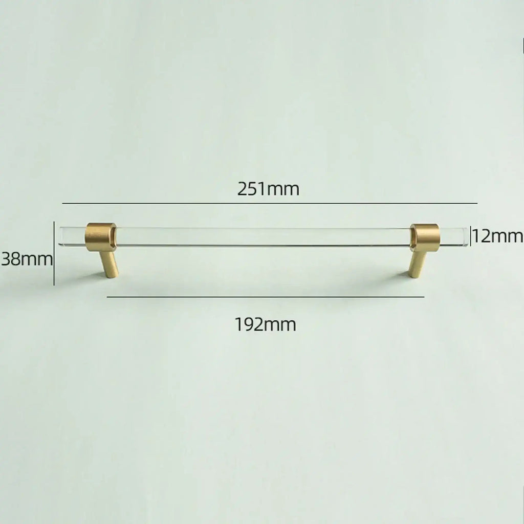 Sleek Acrylic Cabinet Drawer Pull with Brass Handle