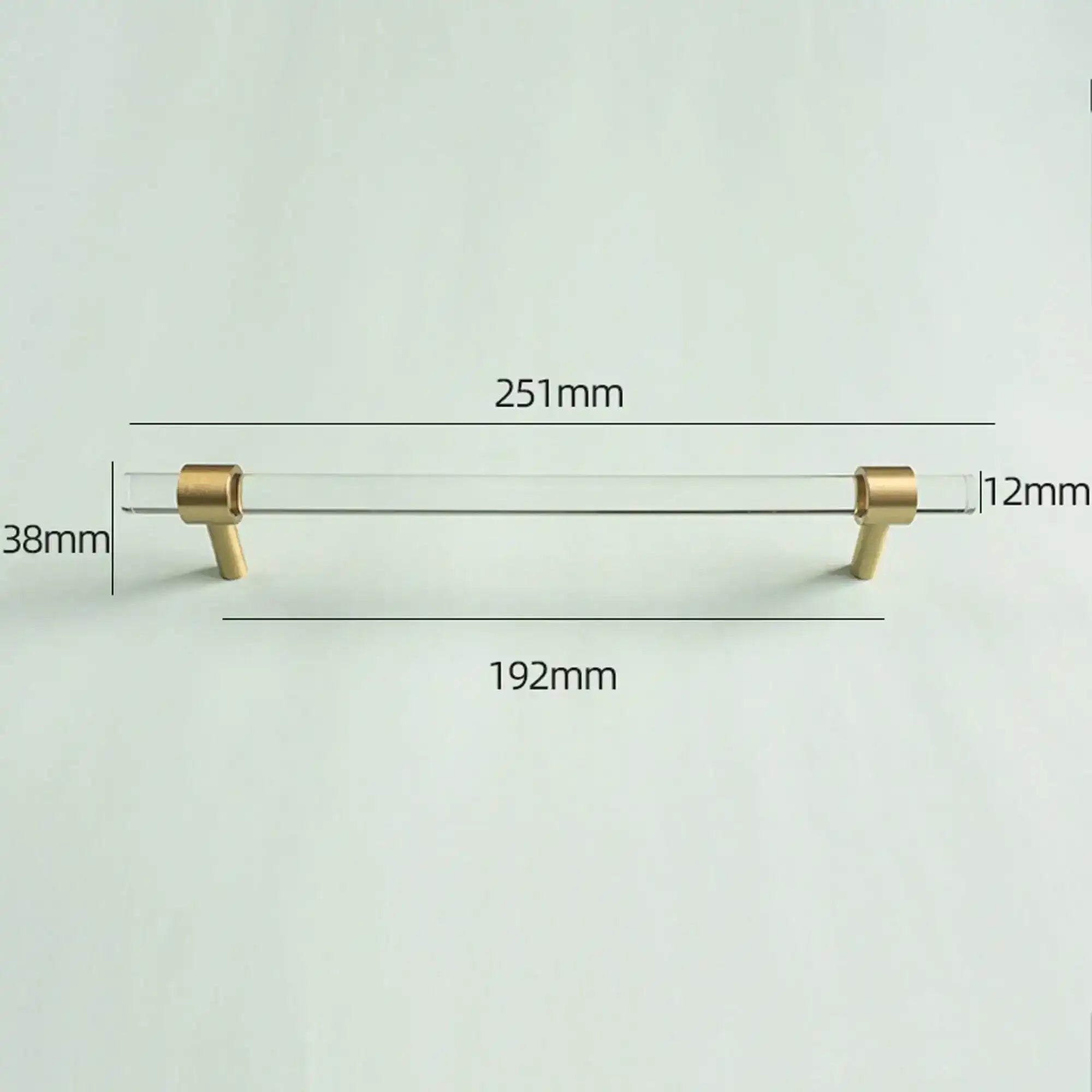 Sleek Acrylic Cabinet Drawer Pull with Brass Handle