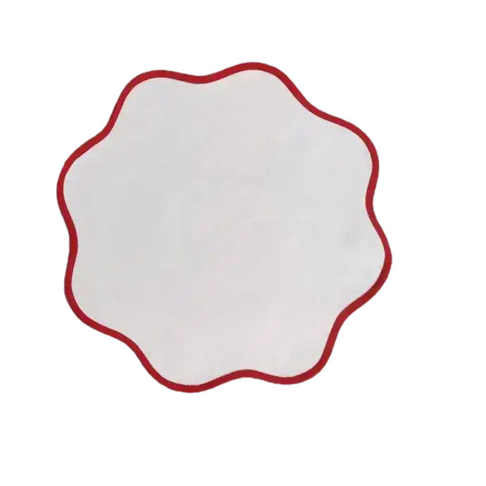 Solid Scalloped Round Cotton Placemats