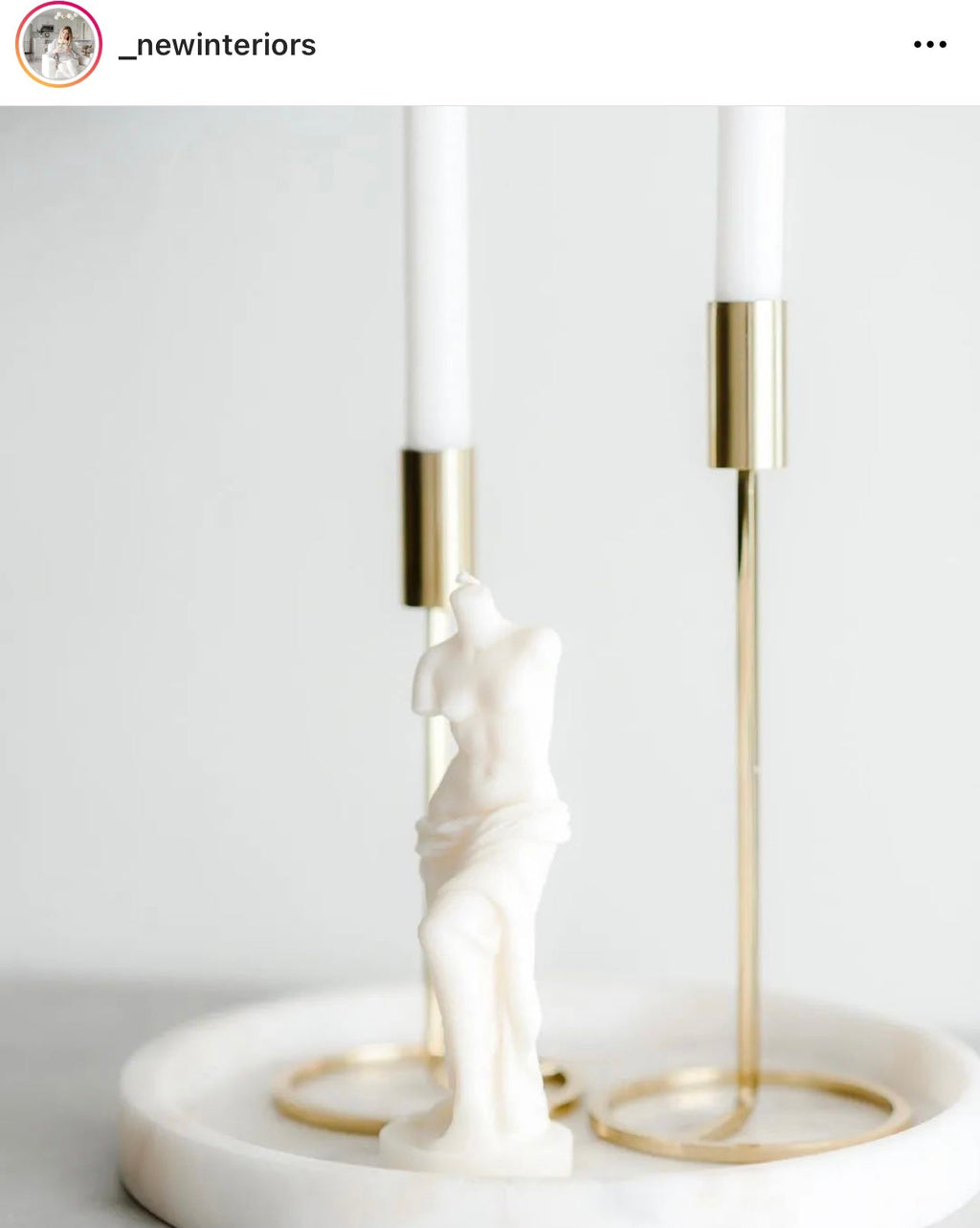 The Venus Candle in Sculpture White