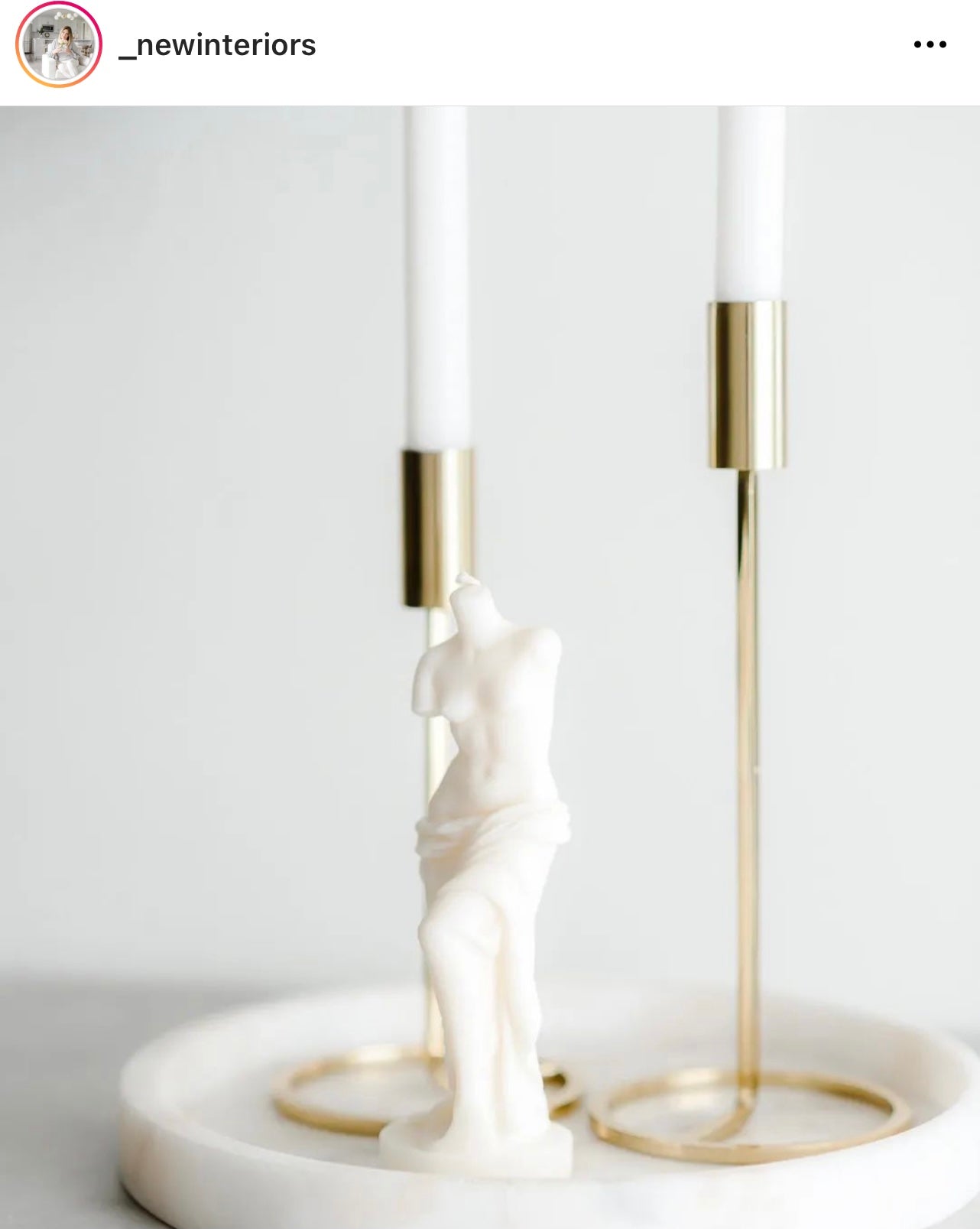 The Venus Candle in Sculpture White