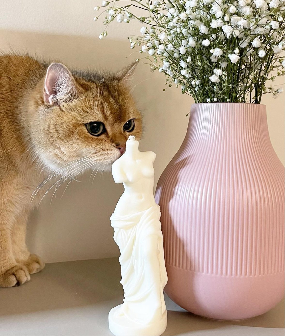 The Venus Candle in Sculpture White