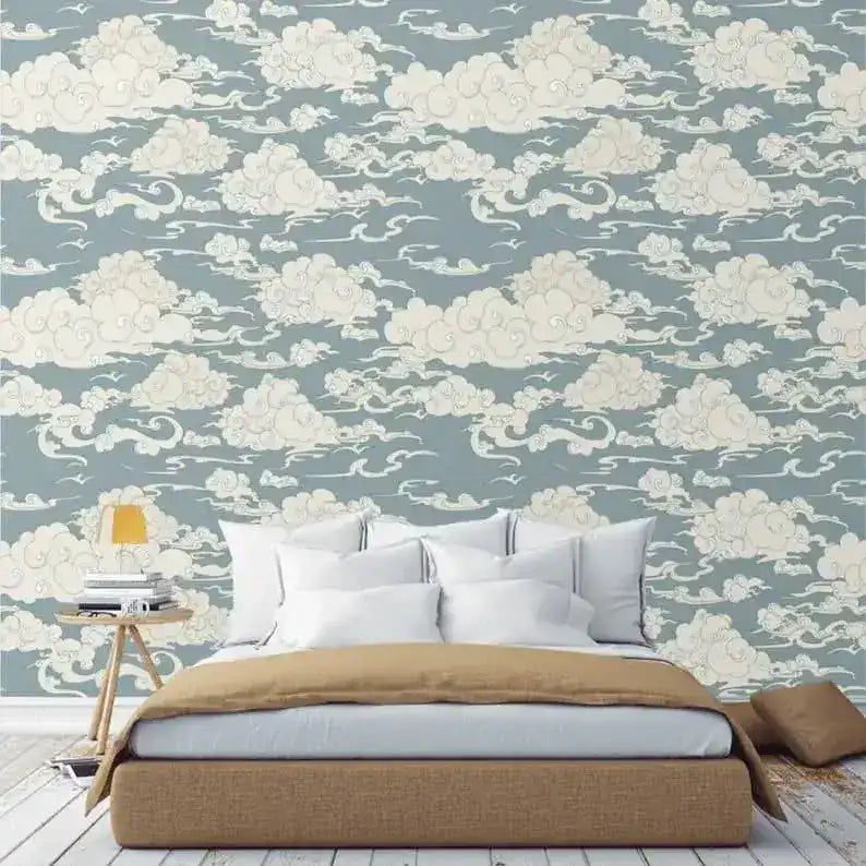 Vintage Chinoiserie Clouds Wallpaper