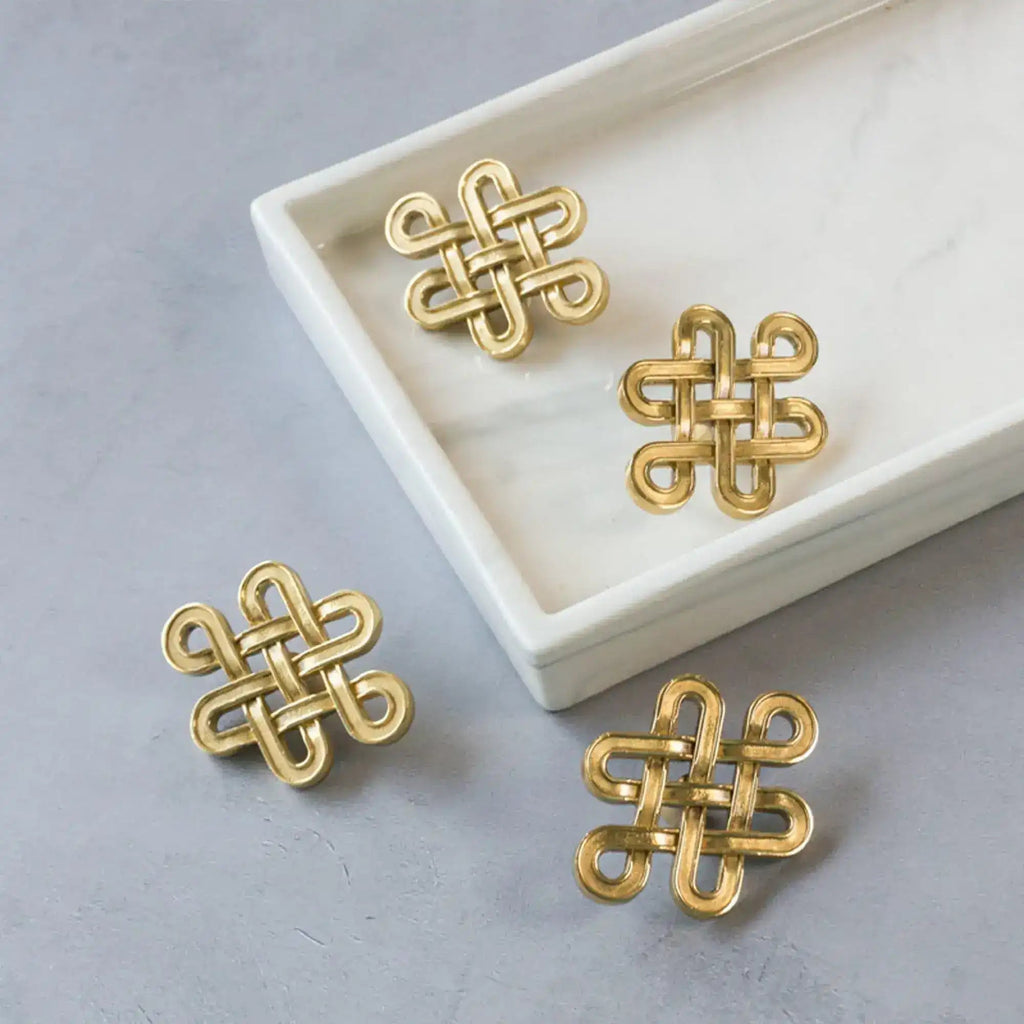 Vintage inspired Brass Twisted Cabinet Drawer Knob - set of 2