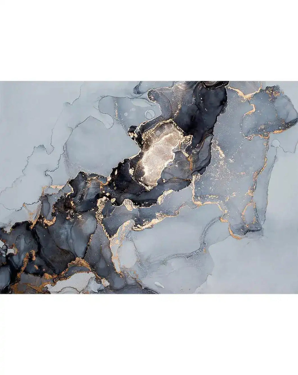 Watercolor Marble Abstract Alcohol Ink Gray Black Wall Mural