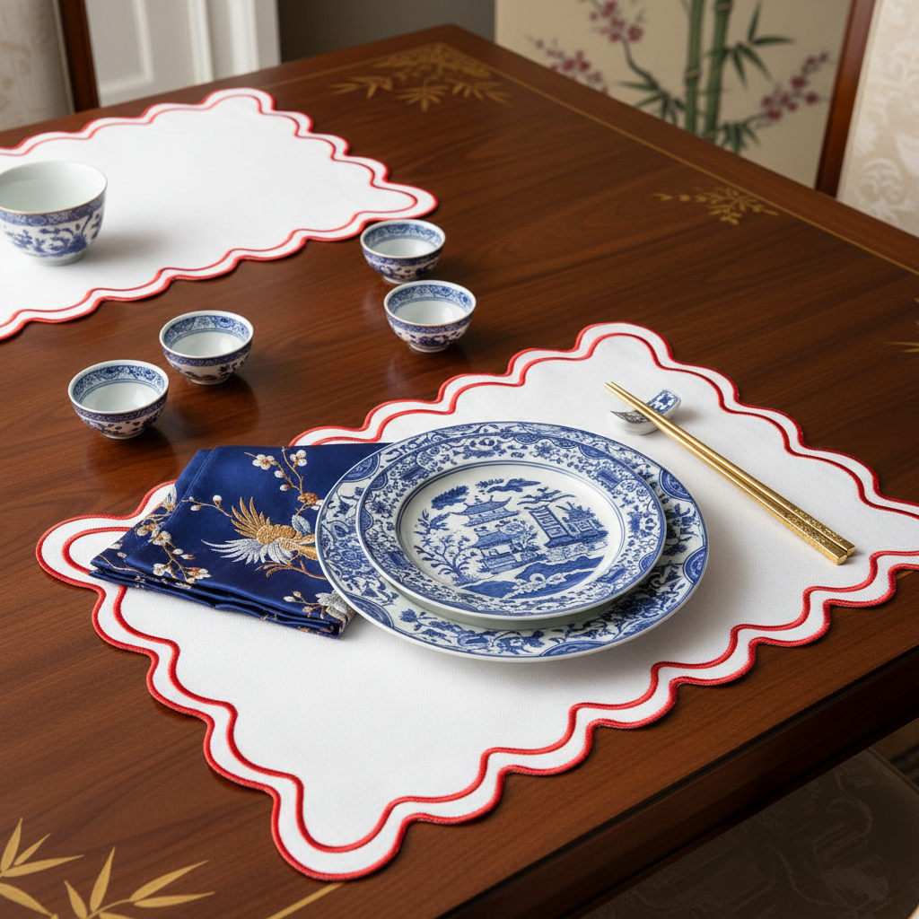 Wavy Embroidered Placemats