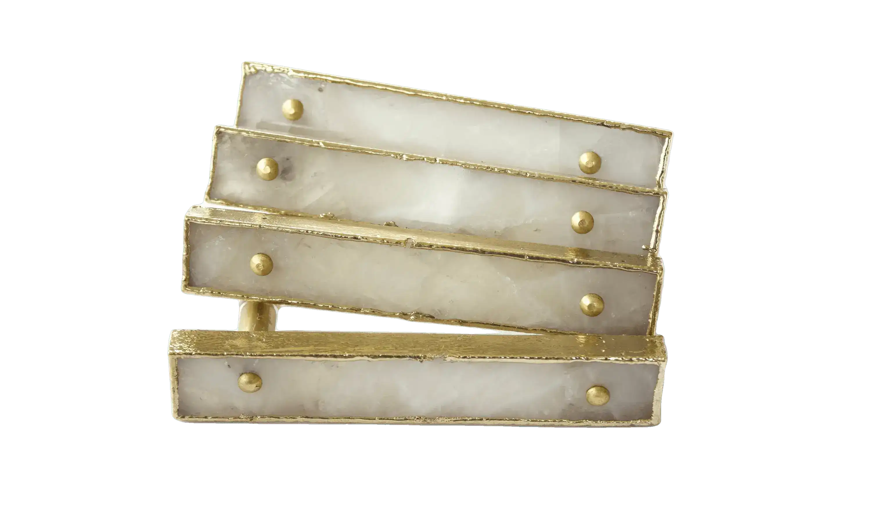 White Agate Cabinet Door Pull Handle - Set of 4
