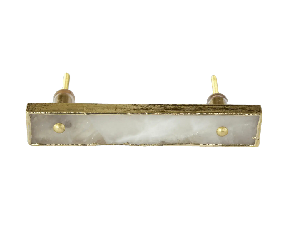 White Agate Cabinet Door Pull Handle - Set of 4