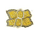 Yellow Floral Shaped Beaded Placemat