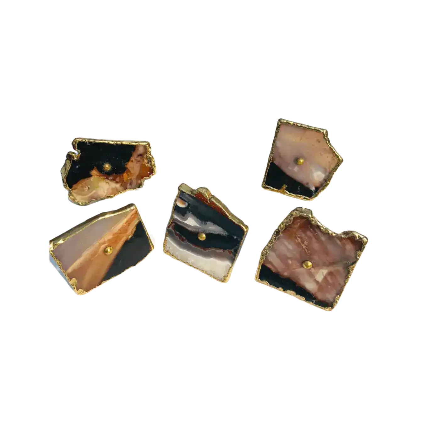 Zebra Agate Cabinet Door Pull Handle - Set of 6