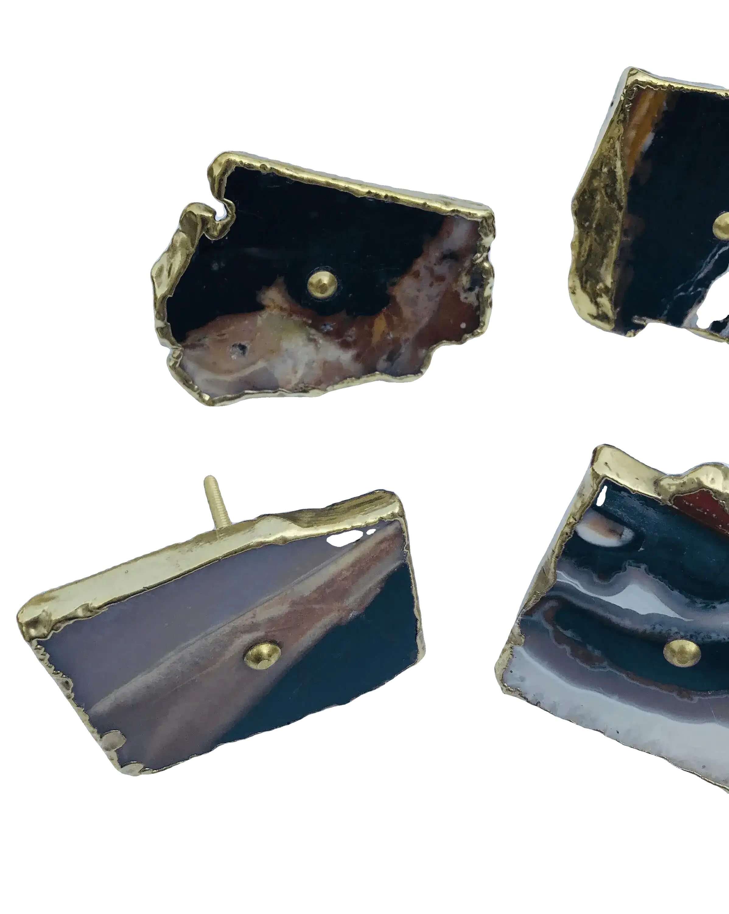 Zebra Agate Cabinet Door Pull Handle - Set of 6